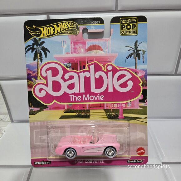 2025 Hot Wheels Premium Pop Culture Barbie The Movie 1956 Corvette Diecast Car - Picture 1 of 2